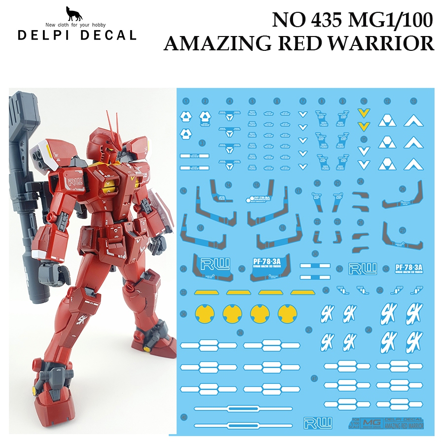 ดีคอลน้ำ [DELPI] 435 MG AMAZING RED WARRIOR 1/100 [WATER DECAL]