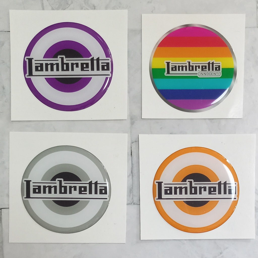 สติ๊กเกอร์เรซิ่นนูน สติกเกอร์ "Sticker" ติดรถแลมเบรตต้า lambretta กันน้ำ