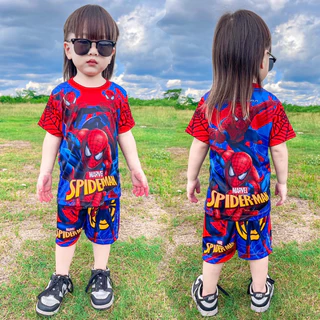 ชุดเซ็ทเด็ก เสื้อแขนสั้น+กางเกงขาสั้น ชุดเด็ก ลายซุปเปอร์ฮีโร่ ผ้าไมโครไฟเบอร์
