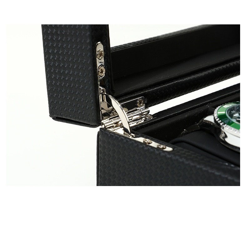 *พร้อมส่ง*กล่องนาฬิกา 3 เรือน กล่องใส่นาฬิกา (คาร์บอนไฟเบอร์สีดำ+ในPUหนัง) Watch Box