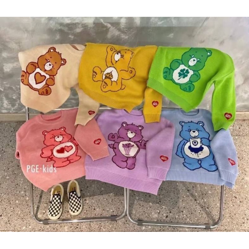 เสื้อแขนยาวเด็กไหมพรมลายหมีน่ารัก ผ้าดีมาก