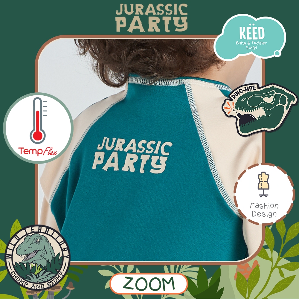 KEED بدلة سباحة حرارية بأكمام طويلة Dino Safari — صورة 4