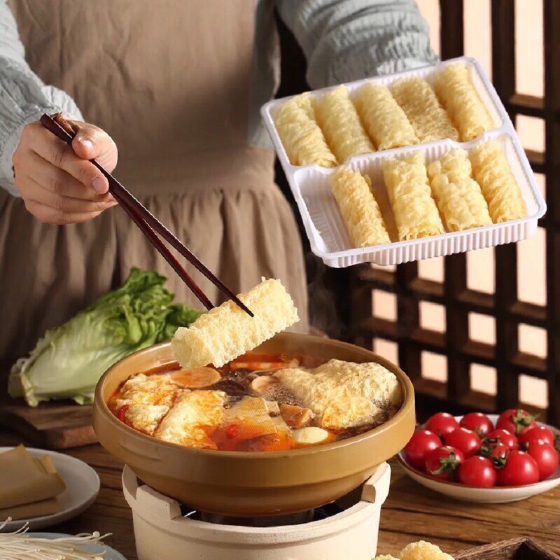 [พร้อมส่ง] ฟองเต้าหู้ม้วน ทานคู่กับชาบู สุกี้ หมาล่าหม้อไฟ响铃卷五个