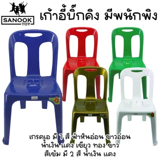 เก้าอี้พลาสติก บิ๊กคิง เก้าอี้มีพนักพิง พลาสติกเกรดเอ รับน้ำหนักได้ไม่เกิน 90 กก.