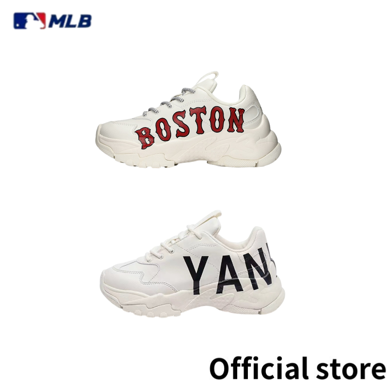 【Official authorization】รองเท้า MLB รองเท้าผ้าใบ BIG BALL CHUNKY P SNEAKER BOSTON RED SOX IVORY(BigBall Chunky)