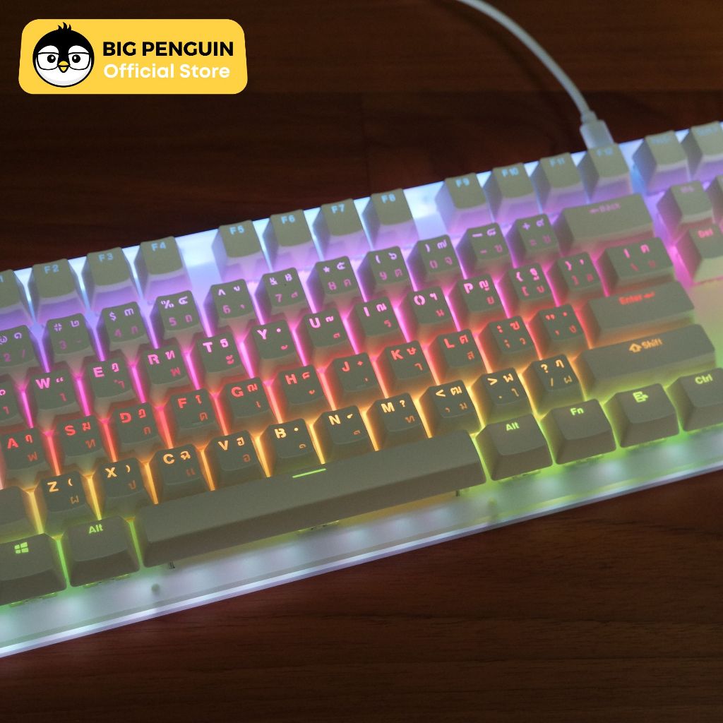 [โค้ดคุ้มลด 20%] Keycap ไทยไฟลอด 104 ปุ่ม คีย์แคปไทยไฟลอด Keycap Thai ไฟลอด Mechanical Keyboard รูปที่ 2