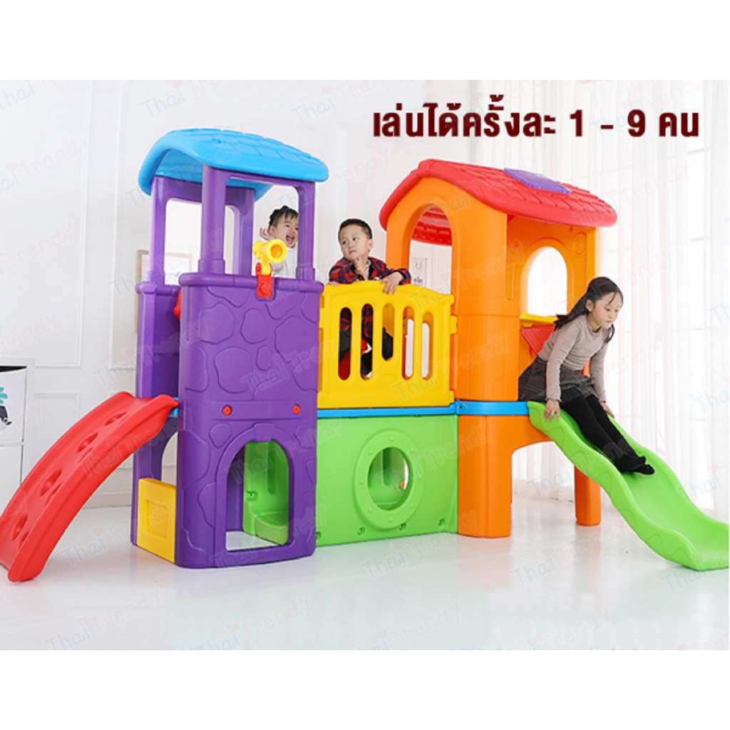สไลเดอร์เด็ก สไลเดอร์เป่าลม บ้านน้อย 2 ชั้น ขนาดใหญ่ 315*208*176 ซม. สไลเดอร์ ของเล่นเด็ก ของเล่น