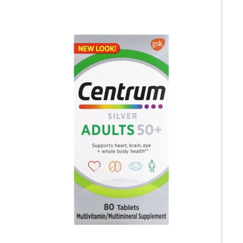 Centrum Silver, Adults 50+, 80 Tablets สินค้านำเข้าจากอเมริกา