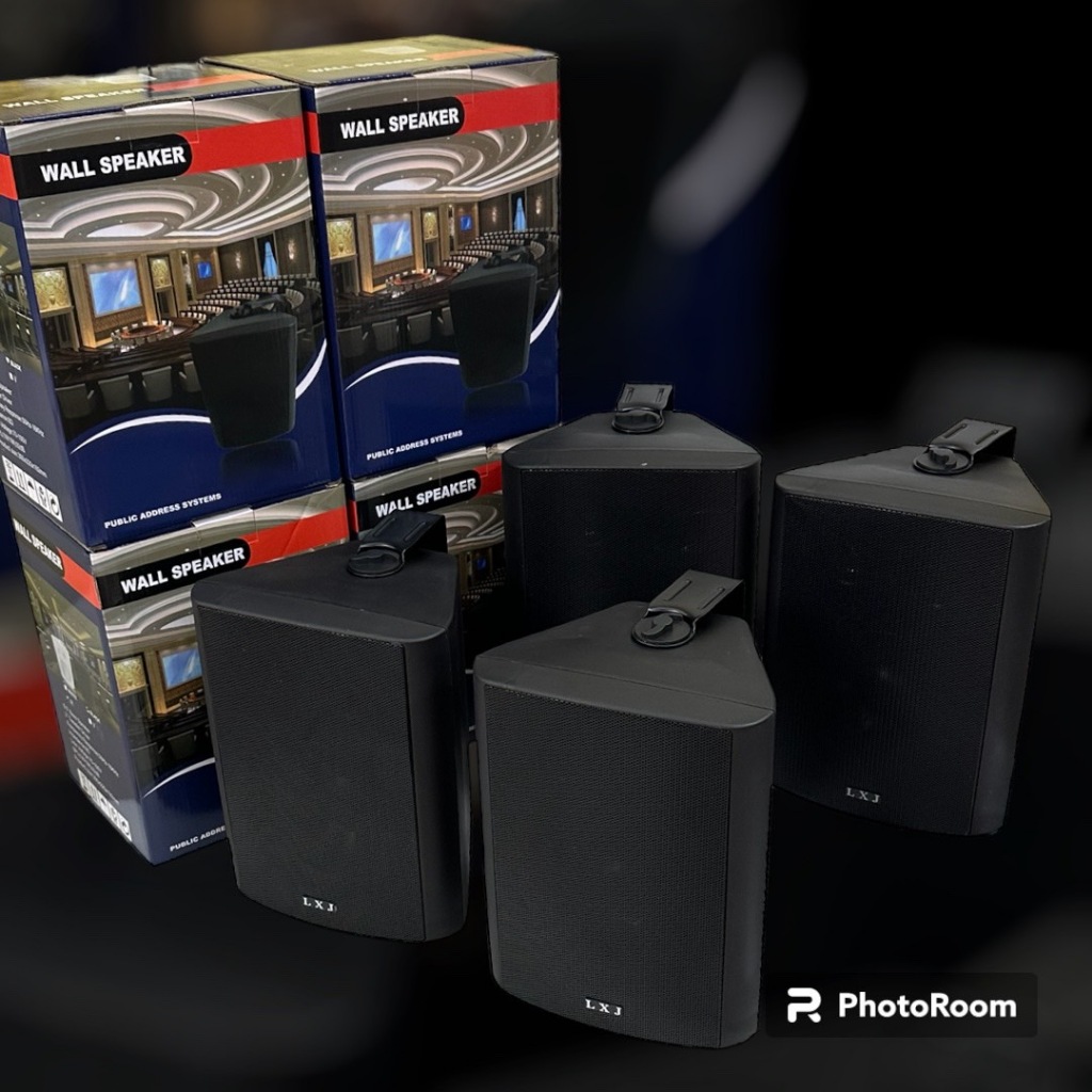 LXJ ราคาต่อ4ใบ ตู้ลำโพงพลาสติก ลำโพงแขวน 6.5นิ้ว 800W PMPO รุ่น LX-106 สีดำ (แพ็ค4ใบ)