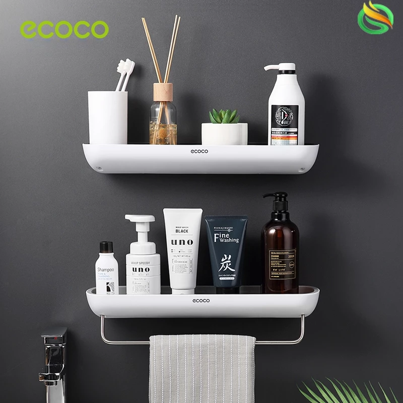[พร้อมส่ง]Ecoco ชั้นวางของในห้องน้ำ ติดผนัง รับน้ำหนักเยอ 2 ชั้น 3 ชั้น ชุดค่าผสมฟรี พร้อมสติ๊กเกอร์ E1923