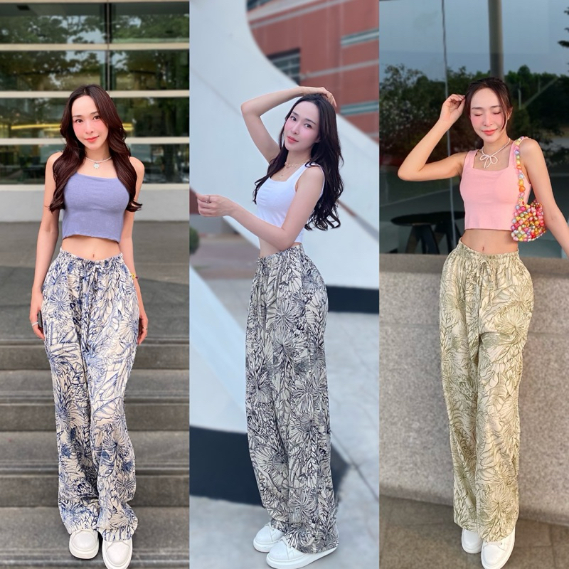 Silla กางเกงขายาว รุ่น Luxury Pants เนื้อผ้าไหมอิตาลี ผ้าพริ้วนุ่ม กางเกงใส่สบาย [Made in Thailand]