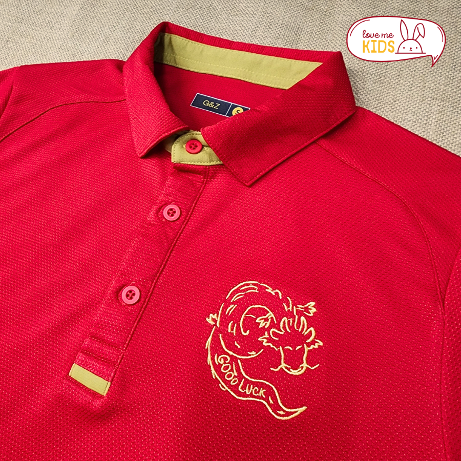 เสื้อตรุษจีน เสื้อโปโล (ลายมังกร) รุ่น Premium Unisex Polo - เนื้อผ้าใส่สบาย แห้งไว ไม่ต้องรีด!