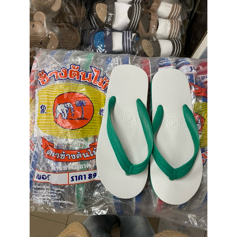 รองเท้าฟองน้ำช้างต้นไม้ ยกโหล แบบคีบ ตราช้างต้นไม้