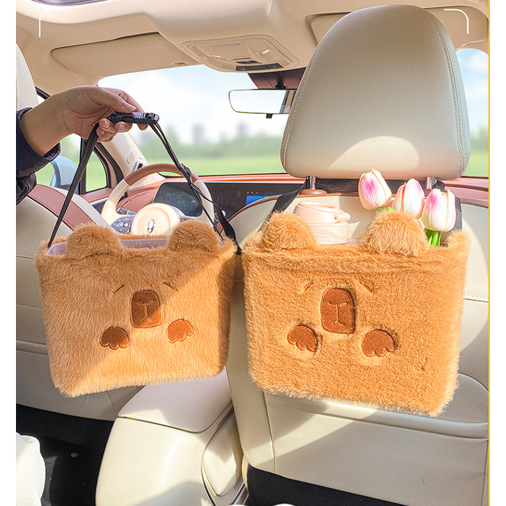 Tohome พร้อมส่งที่ใส่ของหลังเบาะรถยนต์ คาปิบาร่า หมามะพร้าว capybara bucket สุดน่ารัก จุของได้เยอะ