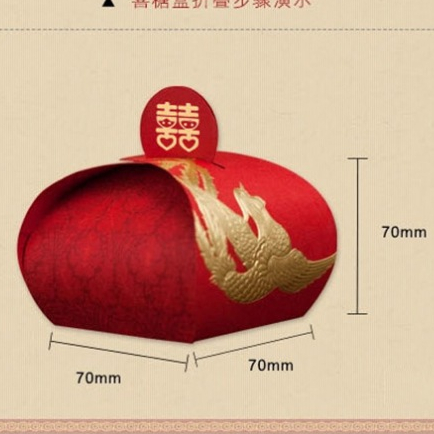 (ใหม่ล่าสุด)กล่องใส่ส้ม สีแดงลายมังกรทอง ปีมะโรง2024 เทศกาลตรุษจีนอ ใส่ส้มจีนได้1ลูก