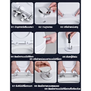 【ไม่พังเป็น100ปี】ฝารองนั่ง วัสดุไม่เปลี่ยนเป็นสีเหลือง รูปทรง U/V/O ฝาชักโครก ฝารองนั่งชักโครก ฝารองชักโครก ฝาโถส้วม
