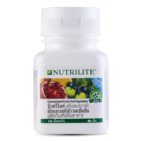 แอมเวย์ นิวทริไลท์ ผลิตภัณฑ์เสริมอาหารผักและผลไม้เข้มข้น Amway Nutrilite Concentrated Fruits and Vegetables - 60 tab