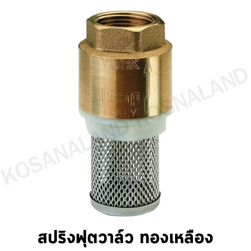 York สปริงฟุตวาล์ว ทองเหลือง 2.1/2 - 4 นิ้ว ( Spring Foot Valve ) - ฟุตวาล์ว / หัวกะโหลก