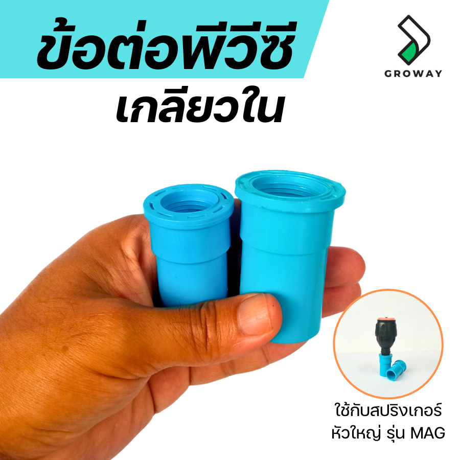 GROWAY ข้อต่อพีวีซี ข้อต่อตรงเกลียวใน ขนาด 4 หุน (1/2 นิ้ว) กับ 6 หุน (3/4 นิ้ว) ยีห้อ SCG (ตราช้าง) คุณภาพสูง