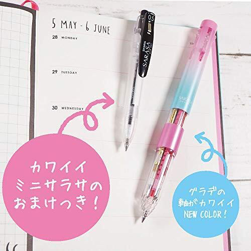 ปากกา 5 ไส้ Sarasa Select Sarah Petit +ปากกาด้ามสั้น หมึกดำ mini sarasa ฟรี!ไส้สีชมพู