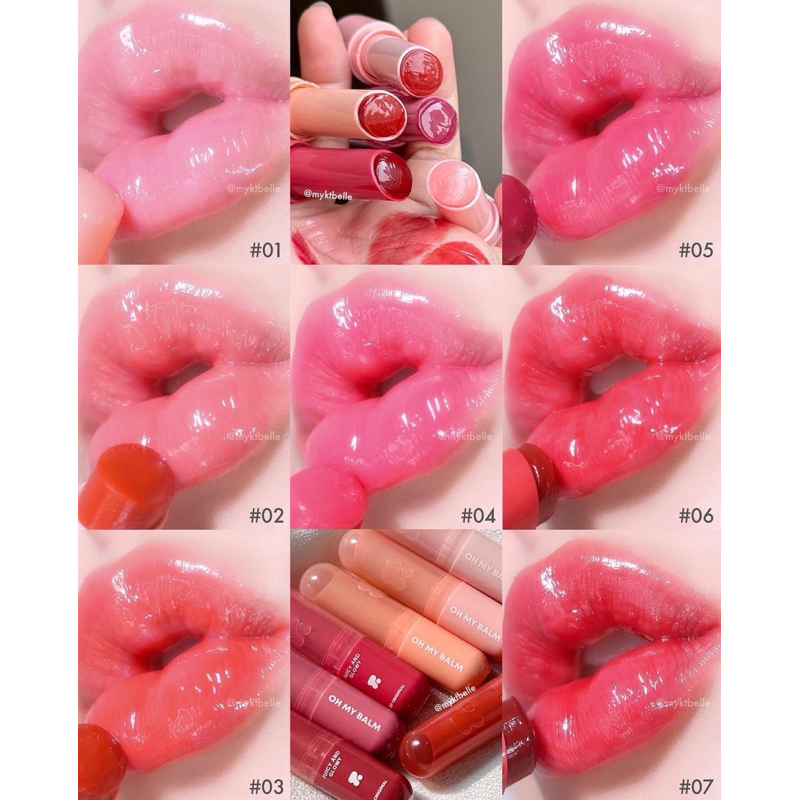 สั่งในไลฟ์ 95.-  2P OH MY BALM juicy & glowy  7 เฉดสี 3.3g. โอ้มายบาล์ม ราคา ถูกที่สุด ดีลบีเคเค แกลเลอรีภาพที่ 9