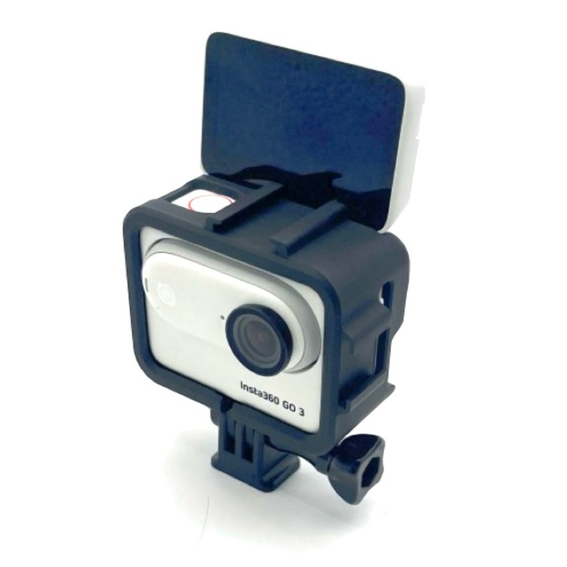 เคส พลาสติก สำหรับ Insta360 Go3S , GO3 มีช่องColdShoe2ช่อง  PROTECTIVE FRAME  for Insta360 GO3 , Go3S