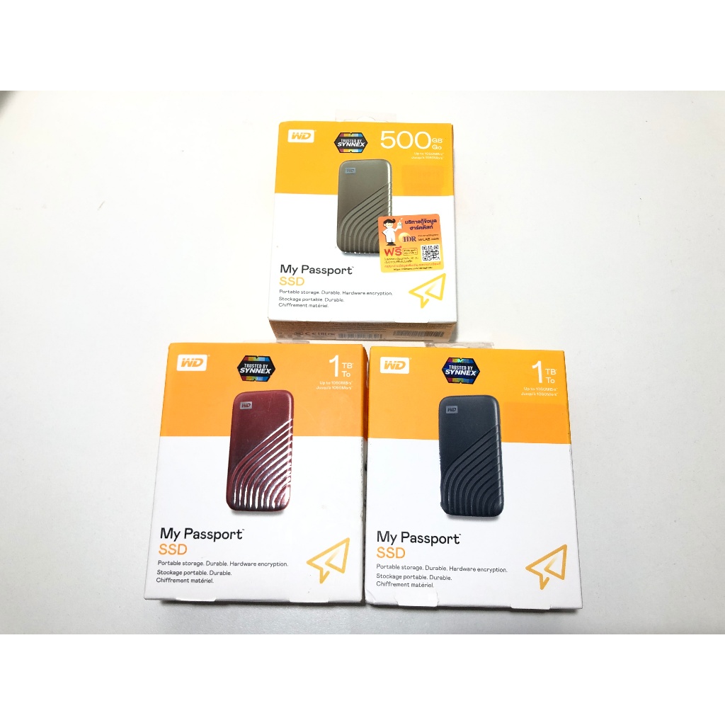 External SSD 500GB 1TB WD MY PASSPORT SSD ฮาร์ดดิสก์พกพา เอสเอสดี ประกันศูนย์ Synnex
