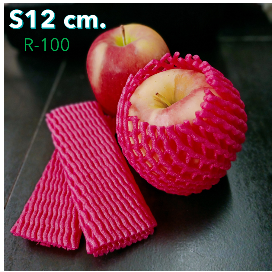 โฟมตาข่ายห่อผลไม้ โฟมกันกระแทก ขนาดS12cm. (เส้นเล็ก) สีแดง จำนวน 100 ชิ้น