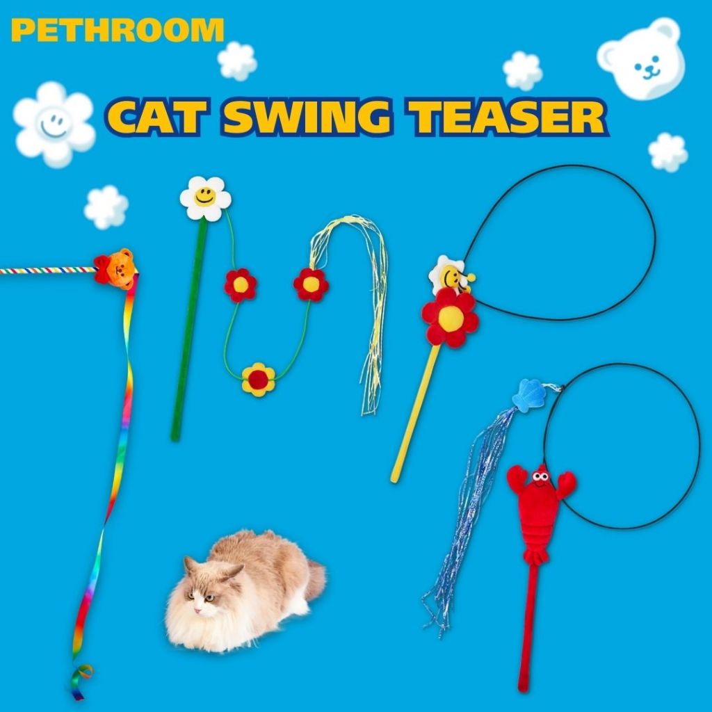 Pethroom x Wiggle Cat Swing Teaser ของเล่นไม้ตกแมว สำหรับแมว นำเข้าจากประเทศเกาหลี