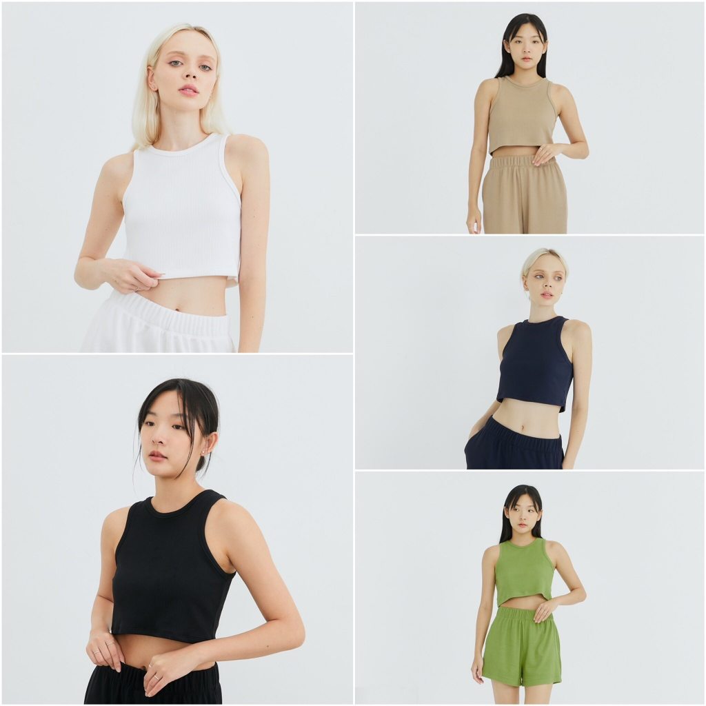 picht Dance high neck crop เสื้อแขนกุดครอป คอสูง ผ้าRib (BODY rib corduroy Collection)