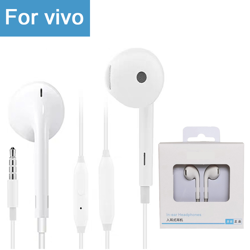 [รับประกัน 1 ปี] หูฟัง vivo MH135 ของแท้100% เสียงดี（รับประกันหนึ่งปี）มีไมโครโฟน เบสหนัก AA