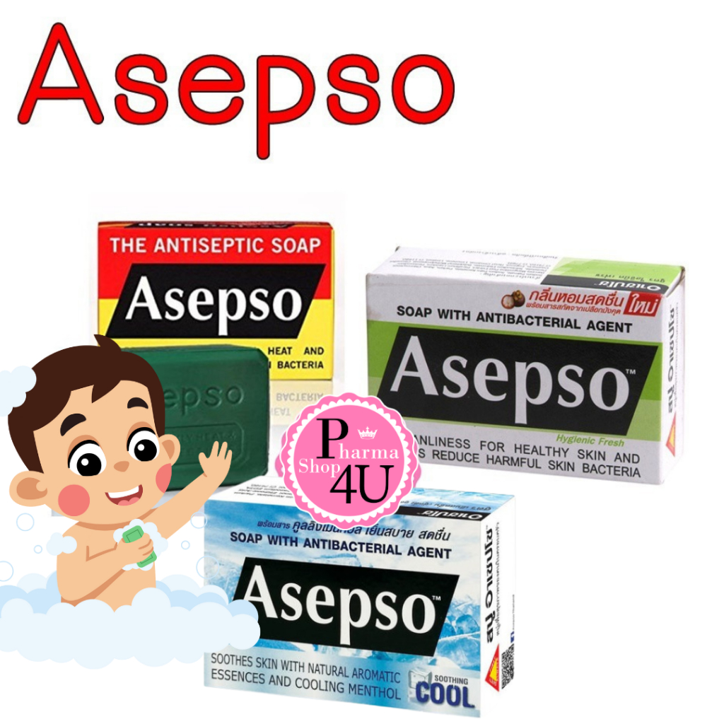 สบู่อาเซปโซ ออริจินัล Asepso Original / Asepso Hygenic Fresh/SOOTHING COOL 80G.