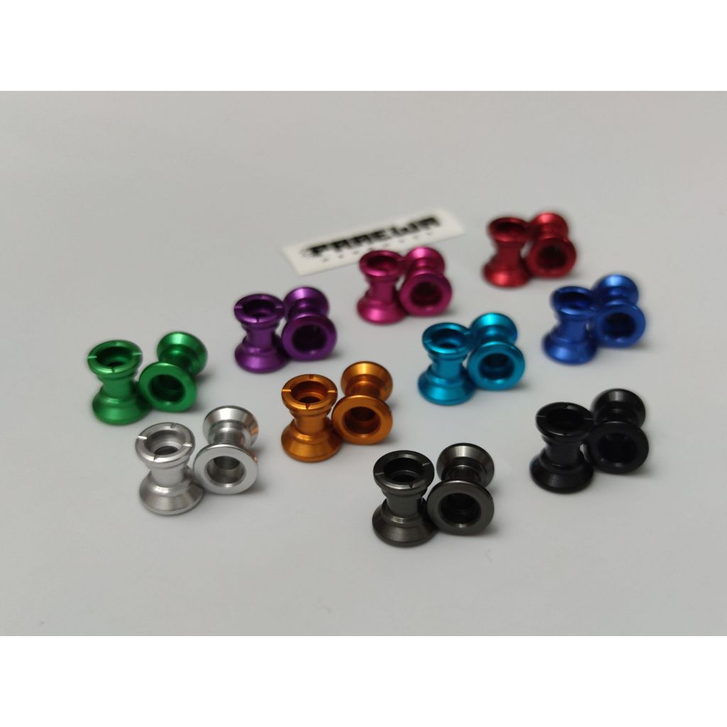โรลเลอร์ถ้วย 8/9mm ครบชุดพร้อมลูกปืน - Mini4WD Double Aluminum Rollers (9-8mm)