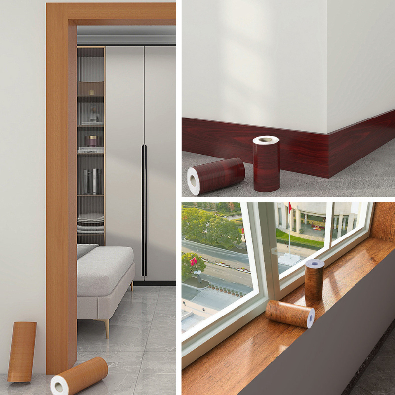 กว้าง10cm-ยาว10เมตร สติ๊กเกอร์pvcลายไม้ ติดขอบประตู โต๊ะ ตู้ ผนัง ติดง่ายมีกาวในตัว - รูปที่ 7