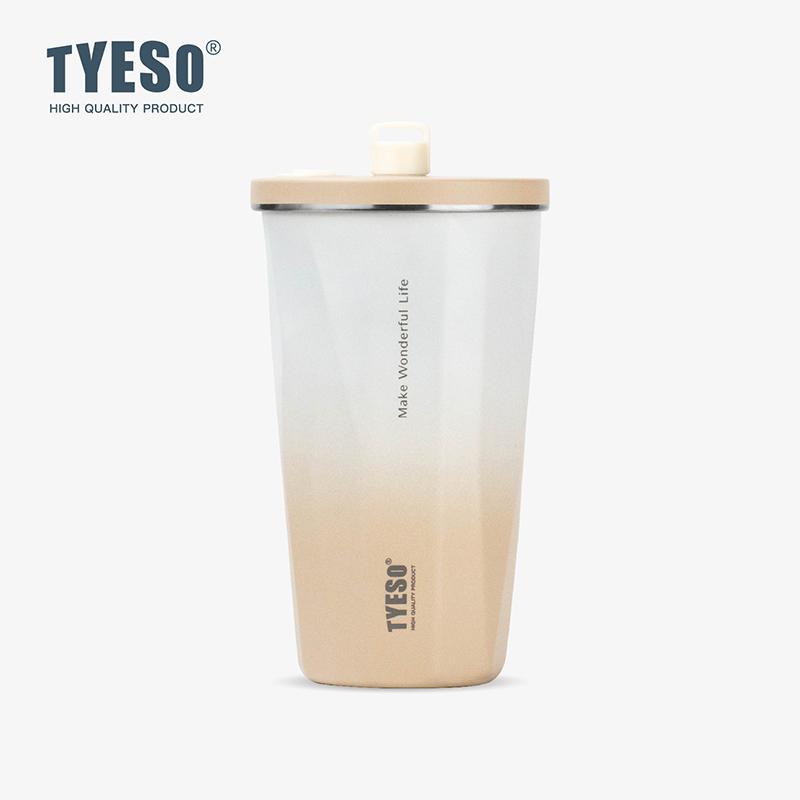TYESO ของแท้ แก้วเก็บความเย็น สแตนเลส 304 รุ่นหลอดเด้ง สีทูโทน ขนาด 600 มล. มีใบรับรองตัวแทนจำหน่าย TYESO