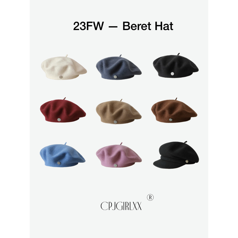 cpjgirlxx | *พร้อมส่ง8สี* Beret Hat - thick edition [FW23] หมวกเบเร่ต์ แบบหนา มีซับใน