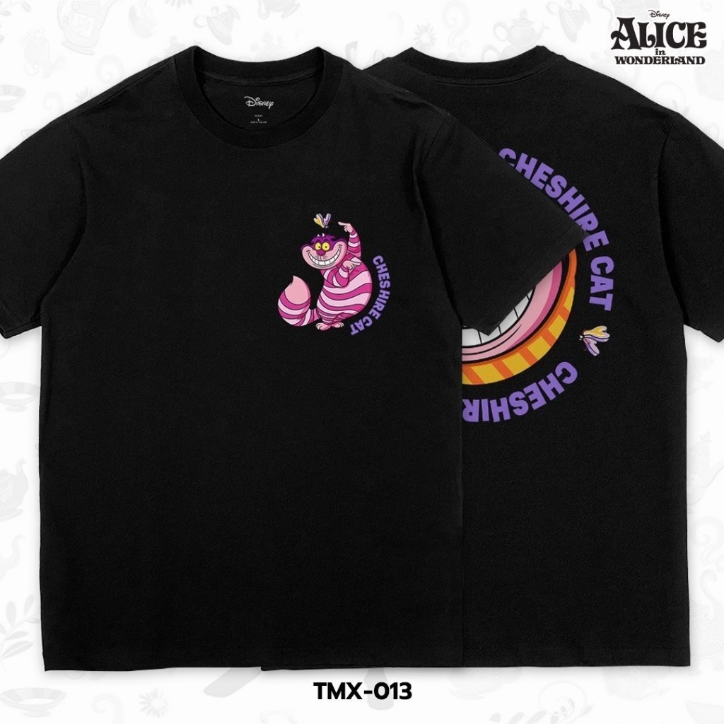 เสื้อยืด สตรีทแฟชั่น Alice in wonderland – Cheshire Cat ลิขสิทธิ์แท้100% Disney’s คอกลม แขนสั้น (TMX-013) ราคา ถูกที่สุด ดีลบีเคเค