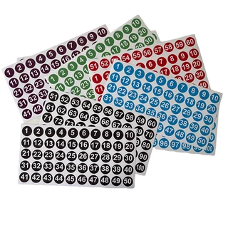 สติ๊กเกอร์ พีวีซี ตัวเลข 1-200 ขนาดวงกลม 25 มม. กันน้ำ 100% ทนความเย็น ฉีกขาดยาก ทนแดดมี 8 โทนสี