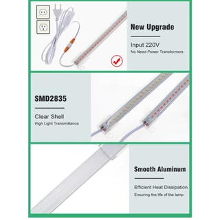 ไฟปลูกต้นไม้ LED grow light ชุดไฟปลูก 2/4/6/8/10แถว 220V ไฟช่วยต้นไม้เติบโต ช่วยทำใบ ทำดอก ไฟเส้นปลูกต้นไม้