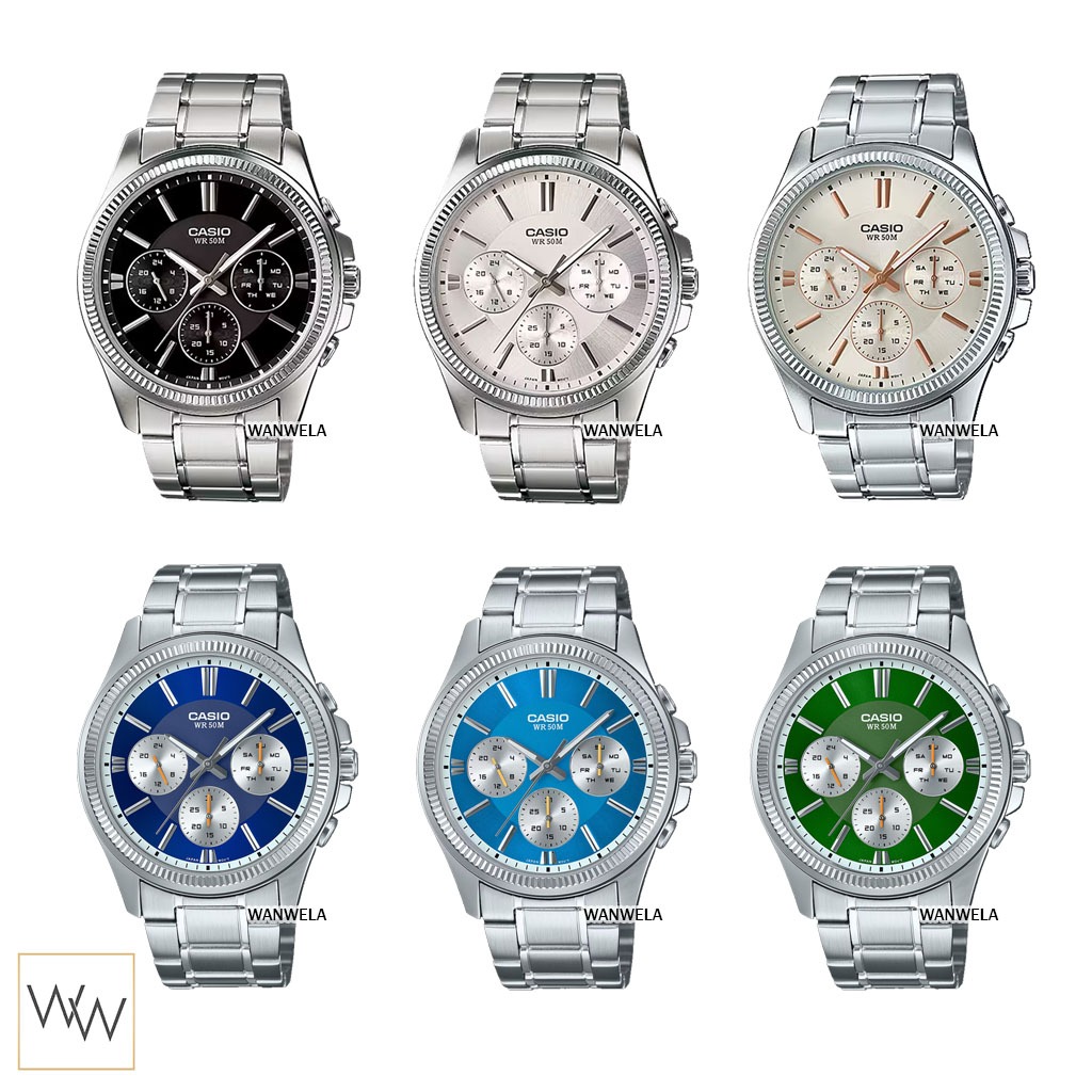 ของแท้ นาฬิกาข้อมือ Casio ผู้ชาย รุ่น MTP-1375D สายสแตนเลส