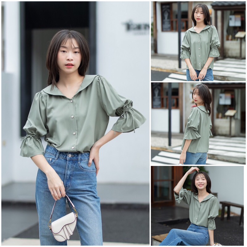 เสื้อคอปก จั๊มแขน สามส่วน #l154shop_w018