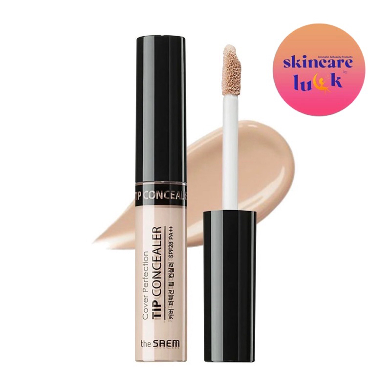 💖แท้/ส่งไวมาก💖 The SAEM Cover Perfection Tip Concealer 6.5g SPF28 PA+ คอนซีลเลอร์ ปกปิดรอยคล้ำใต้ตา 
