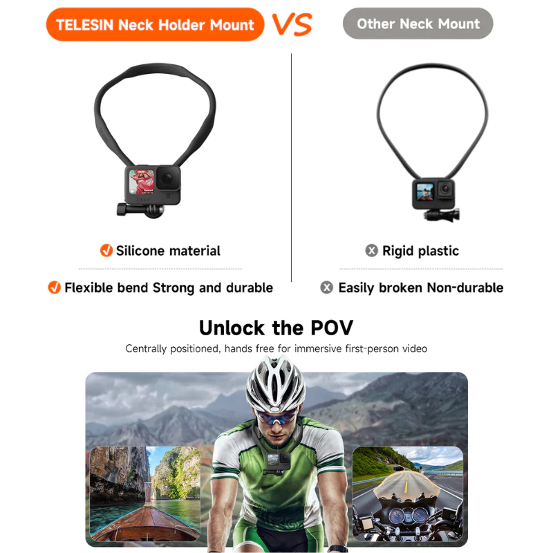 Telesin สายคล้องคอ Neck Holder Mount SE (No Magnetic) for สำหรับ GOPRO,DJI Action 6/5Pro/4/3,Insta360 thumbnail 5