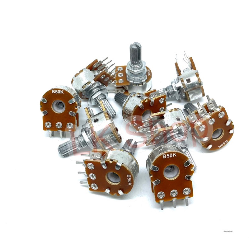 VR วอลลุ่ม 6 ขา VR 2 M.H ชั้น แกนยาว17มิล ตัวต้านทานปรับค่าได้ 1K  5K 10K 20K 50K 100K 250K 500K 1M