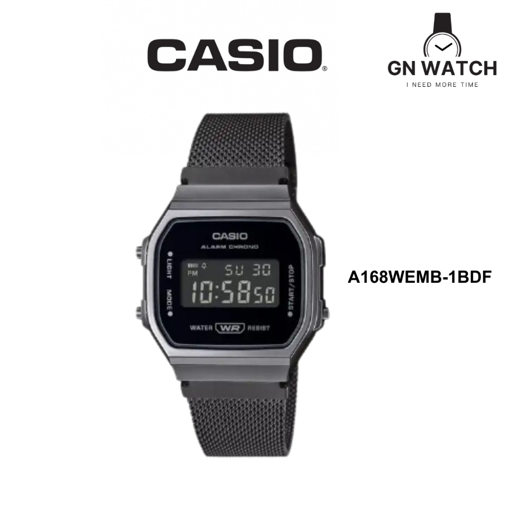 นาฬิกา CASIO ข้อมือ A168WEMB-1BDF สีดำ