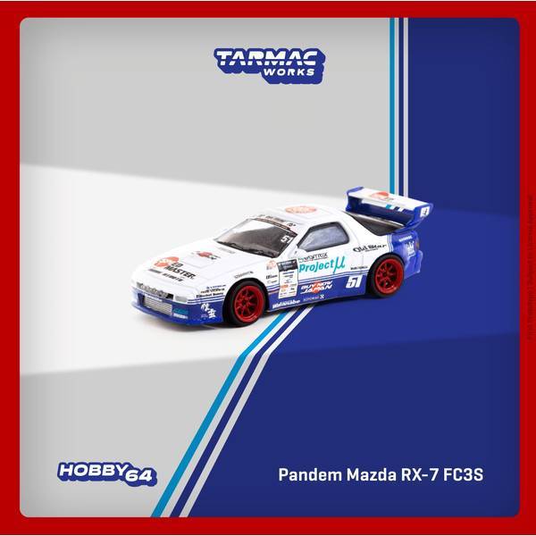 Pandem Mazda RX-7 FC3S Drift - Officially Licensed By Mazda 1:64 (Tarmac Works)