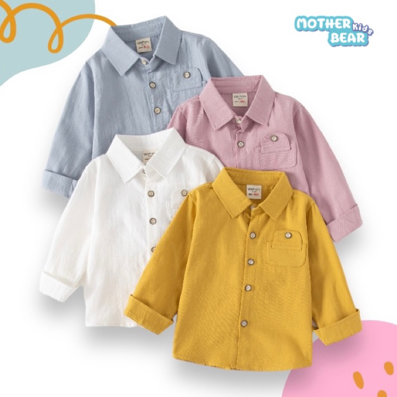 AB160 เสื้อเชิ้ตเด็กแขนยาว เชิ้ตออกงาน เสื้อผ้าเด็ก พร้อมส่งในไทย