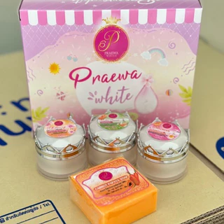 เซตหน้าใส ครีมแพรวาไวท์ แพคเกจใหม่ ( 1 เซต 4 ชิ้น ) ขนาด 12 กรัม ของแท้100%