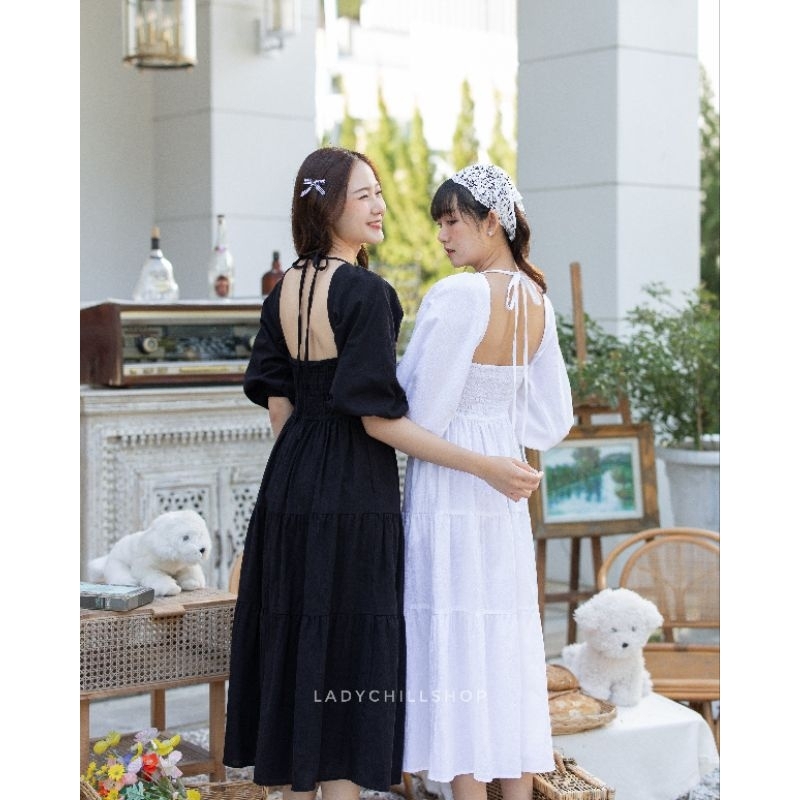 Honey Dress เดรสแขนตุ๊กตา เปิดหลัง