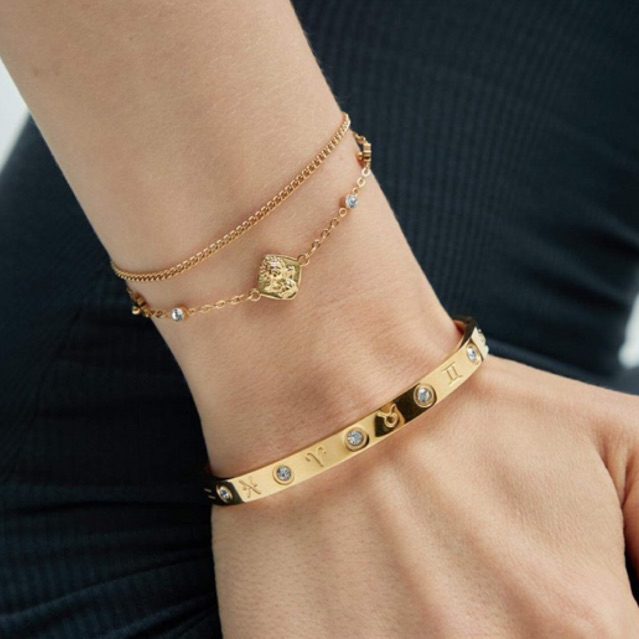 2 in 1 สร้อยข้อมือพระแม่ลักษมี เทวีแห่งความร่ำรวยอีกด้านเป็น โอม สัญลักษณ์ศักดิ์สิทธิ์ของพระพิฆเนศ